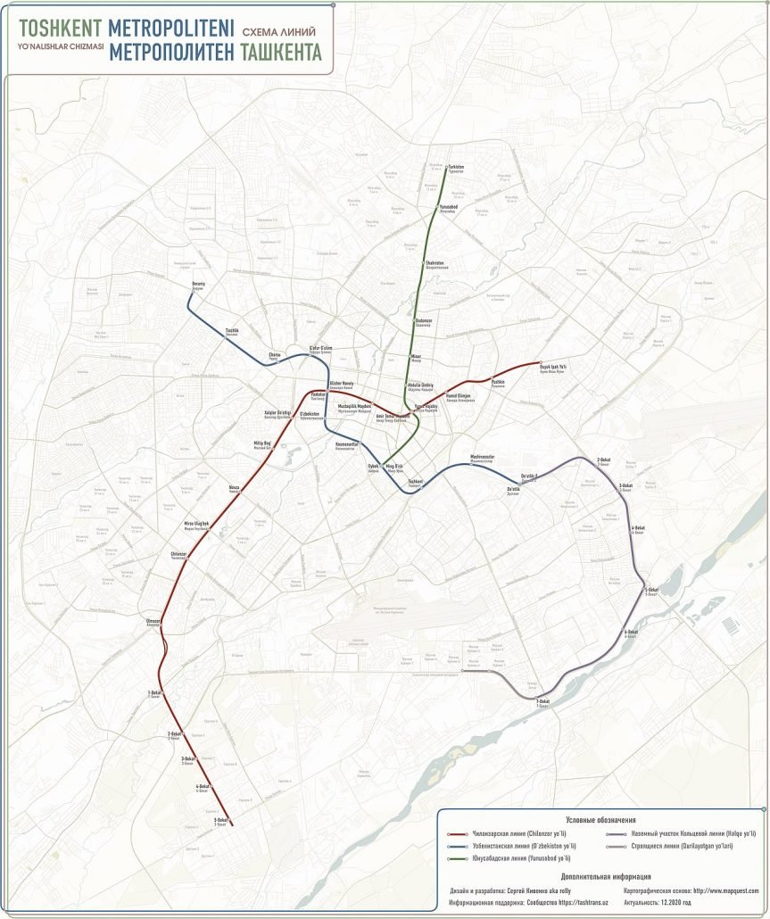 Tashkent metro map