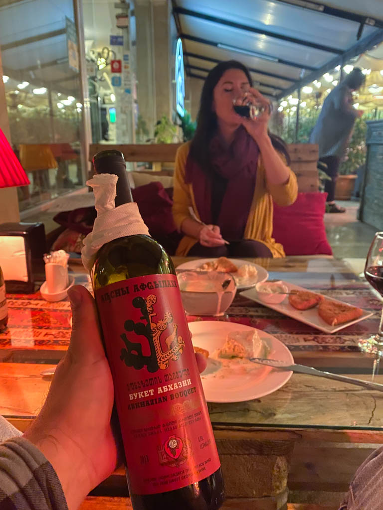 Abkhazian Wine, Amra Restaurant, Georgian food, Tbilisi, Georgia