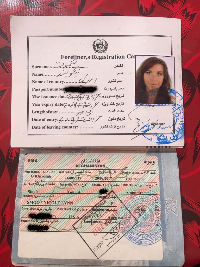 Afghan visa, Afghan registration card