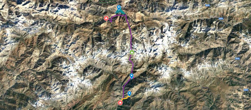 Angisht Pass Hike Map