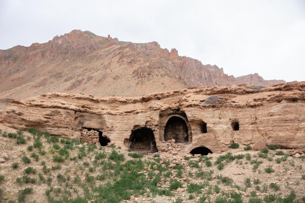 Buddhist caves, Chehelburj, Forty Towers, Bamyan, Afghanistan