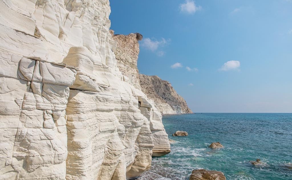 Paphos, Cyprus, gypsum, gypsum cliffs, white cliffs