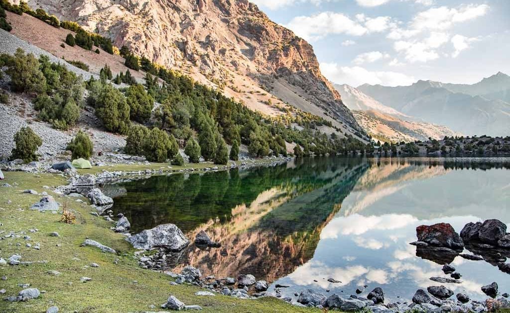 Lake Alovaddin, Lake Alauddin, Fann Mountains, Tajikistan, Central Asia, Sughd, Pamir Altai,