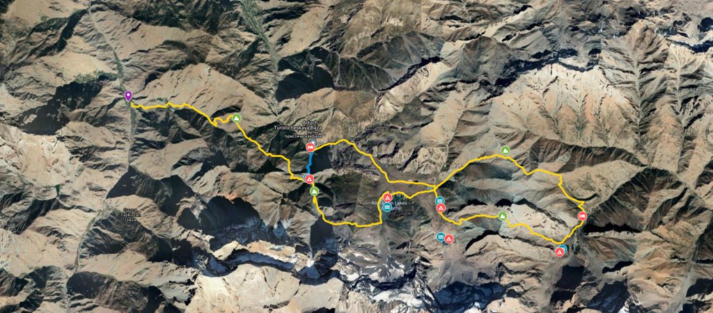 Lakes Loop via Chukurak Lakes Map