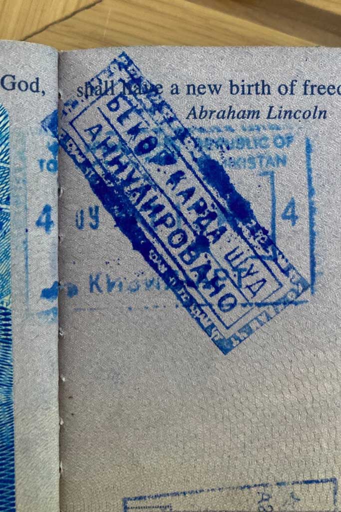 Tajikistan canceled exit stamp