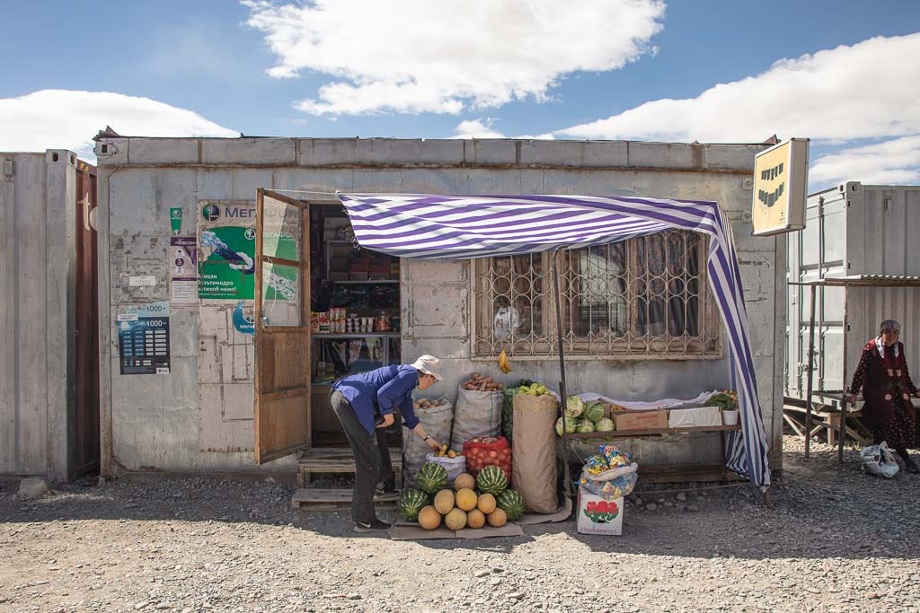 Murghab, Murghab Bazaar, Shipping container Bazaar, Tajikistan, Eastern Pamir