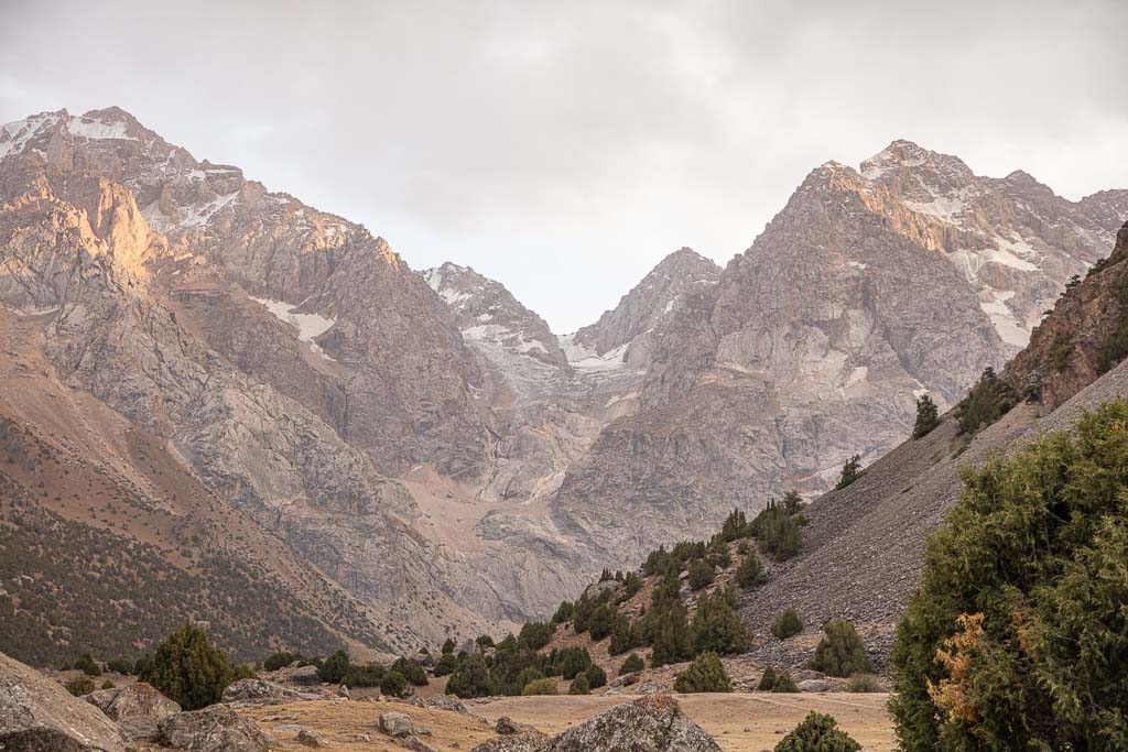 Sarykhodan, Sarykhodan Peak, Sarykhodan Glacier, Sarykhodan River, Dukdon Pass, Fann Mountains, Sughd, Tajikistan, Central Asia