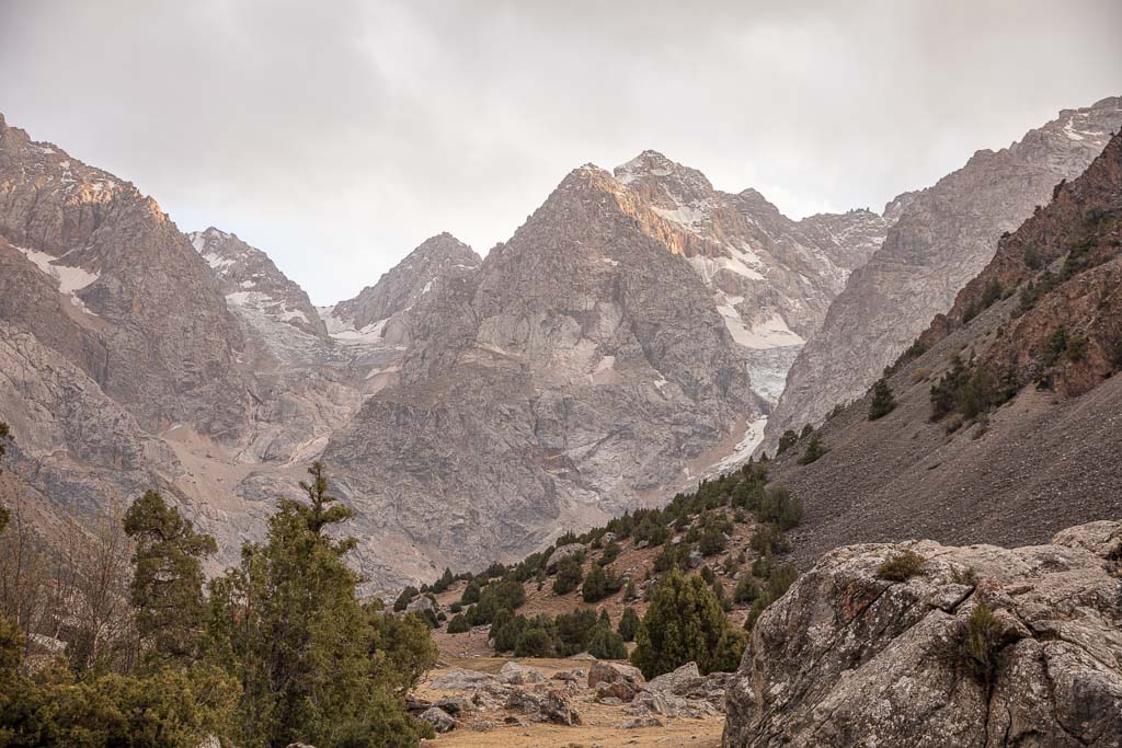 Sarykhodan, Sarykhodan Peak, Sarykhodan Glacier, Sarykhodan River, Dukdon Pass, Fann Mountains, Sughd, Tajikistan, Central Asia