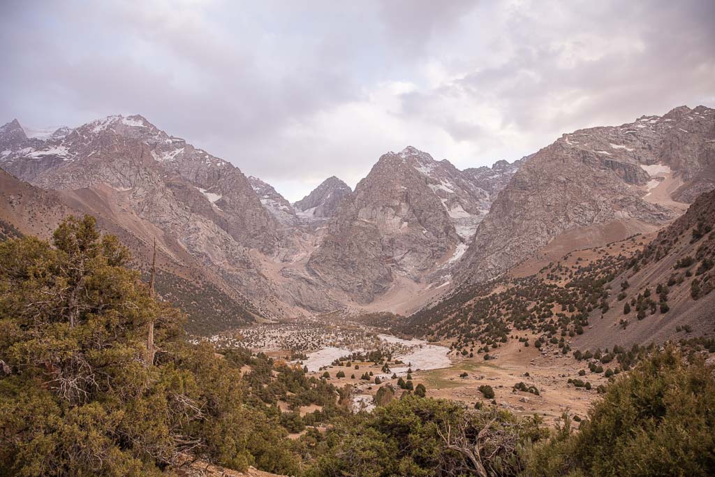 Sarykhodan, Sarykhodan Peak, Sarykhodan Glacier, Sarykhodan River, Dukdon Pass, Fann Mountains, Sughd, Tajikistan, Central Asia