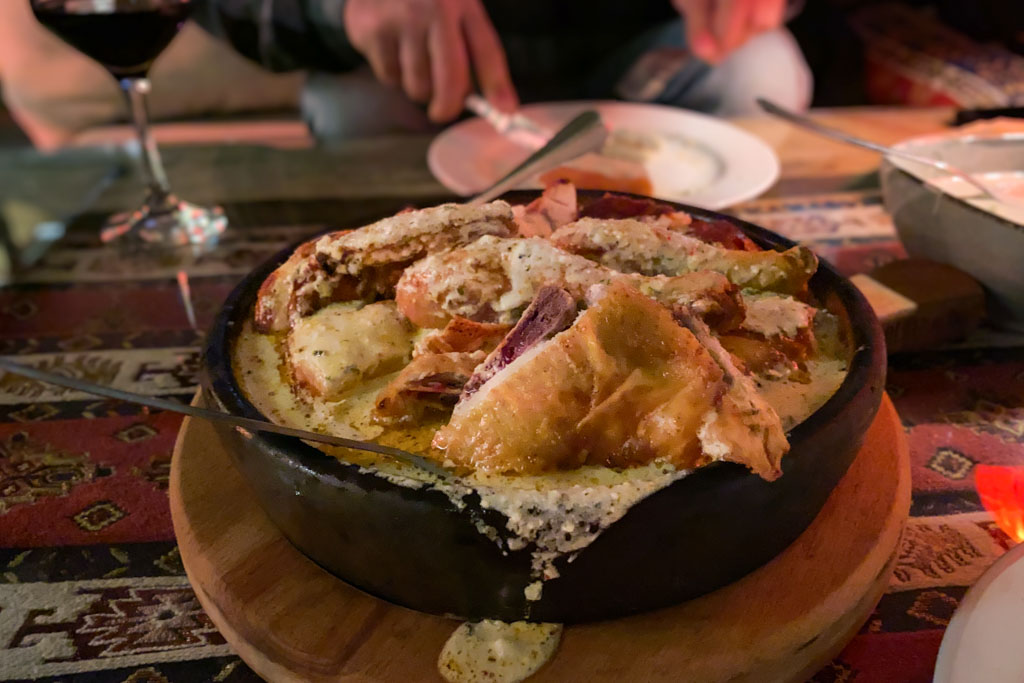 Spatchcocked Abkhazian Chicken in Ajika-Garlic Sauce, Amra Restaurant, Tbilisi, Georgia, Shkmeruli, Abkhaz chicken, Abkhazian chicken