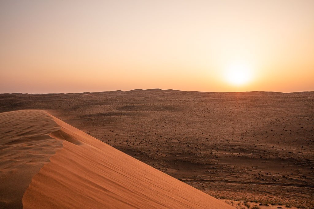 Sunset, Sunset in Wahiba Sands, Wahiba, Wahiba Sands, Sharqiya, Sharqiya Sands, Omani Desert, Sand Dunes, Sand Dune, Oman, Middle East, Arabia, Arabian Peninsula