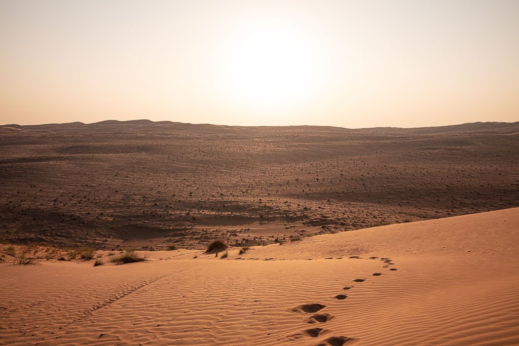 Sunset, Sunset in Wahiba Sands, Wahiba, Wahiba Sands, Sharqiya, Sharqiya Sands, Omani Desert, Sand Dunes, Sand Dune, Oman, Middle East, Arabia, Arabian Peninsula