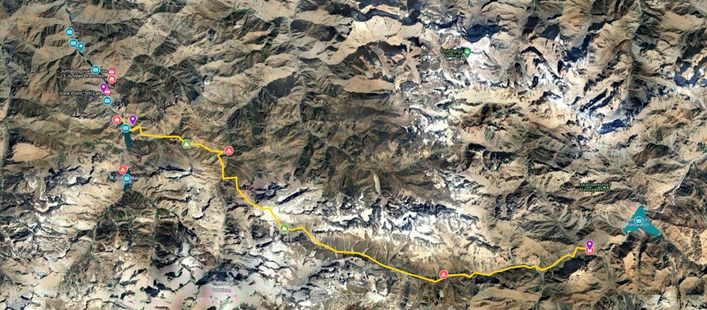 West-East Traverse from Haft Kul via Sarymat Pass Map