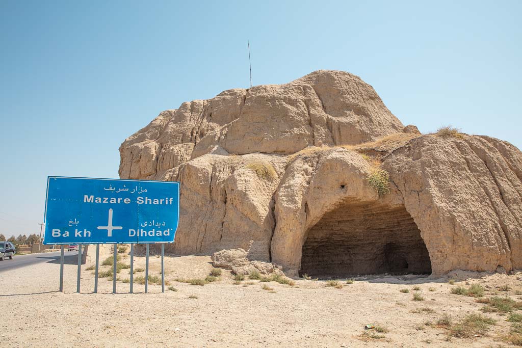 with a distance sign in front of it Zoroaster, Zoroastrianism, Balkh, Afghanistan, Old Balkh